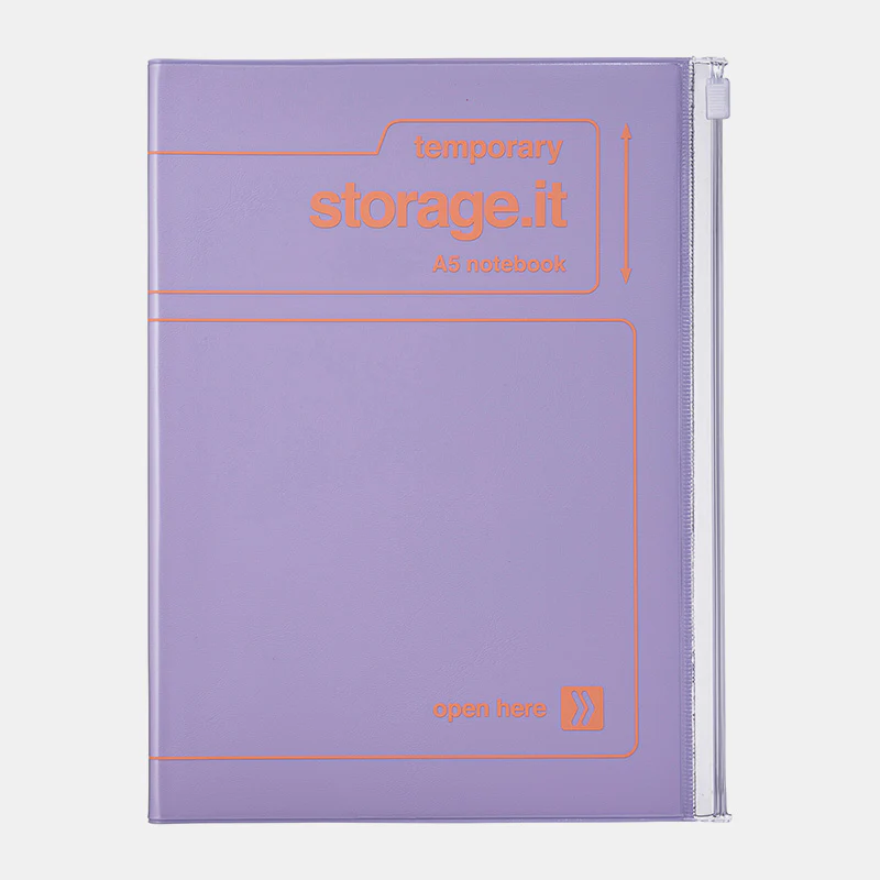 Cahier A5 Parme/Orange tissu – Pochette Zippée - Organisation de la maison avec des solutions de rangement