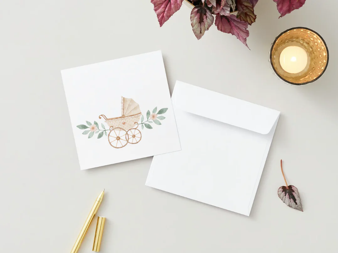 Carte de souhaits - Berceau - Veille sur toi - Boutique Maman & Bébé – Produits Essentiels au Quotidien - {'count': 2, 'name': 'Lot'}