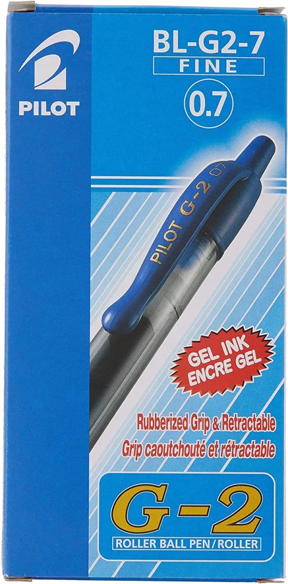 Paquet gel rétractable pointe mm ligne mm rechargeable bl g2 points Bleue Pilot G2 07 Organisation maison solutions rangement