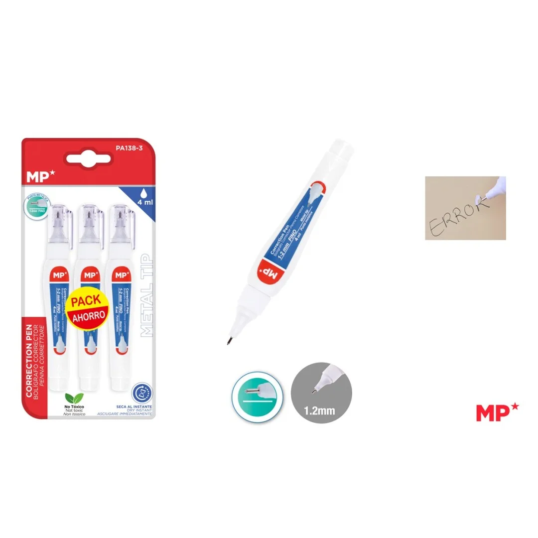 Pack de 3 stylo correcteur avec pointe 1.2MM – Madrid Papel - Organisation de la maison avec des solutions de rangement Withosent Lot de 5 boîtes à crayons pour enfants, en plastique,  multifonctions, pour stylos, bureau, maison, école, rose : Amazon.fr:  Fournitures de bureau