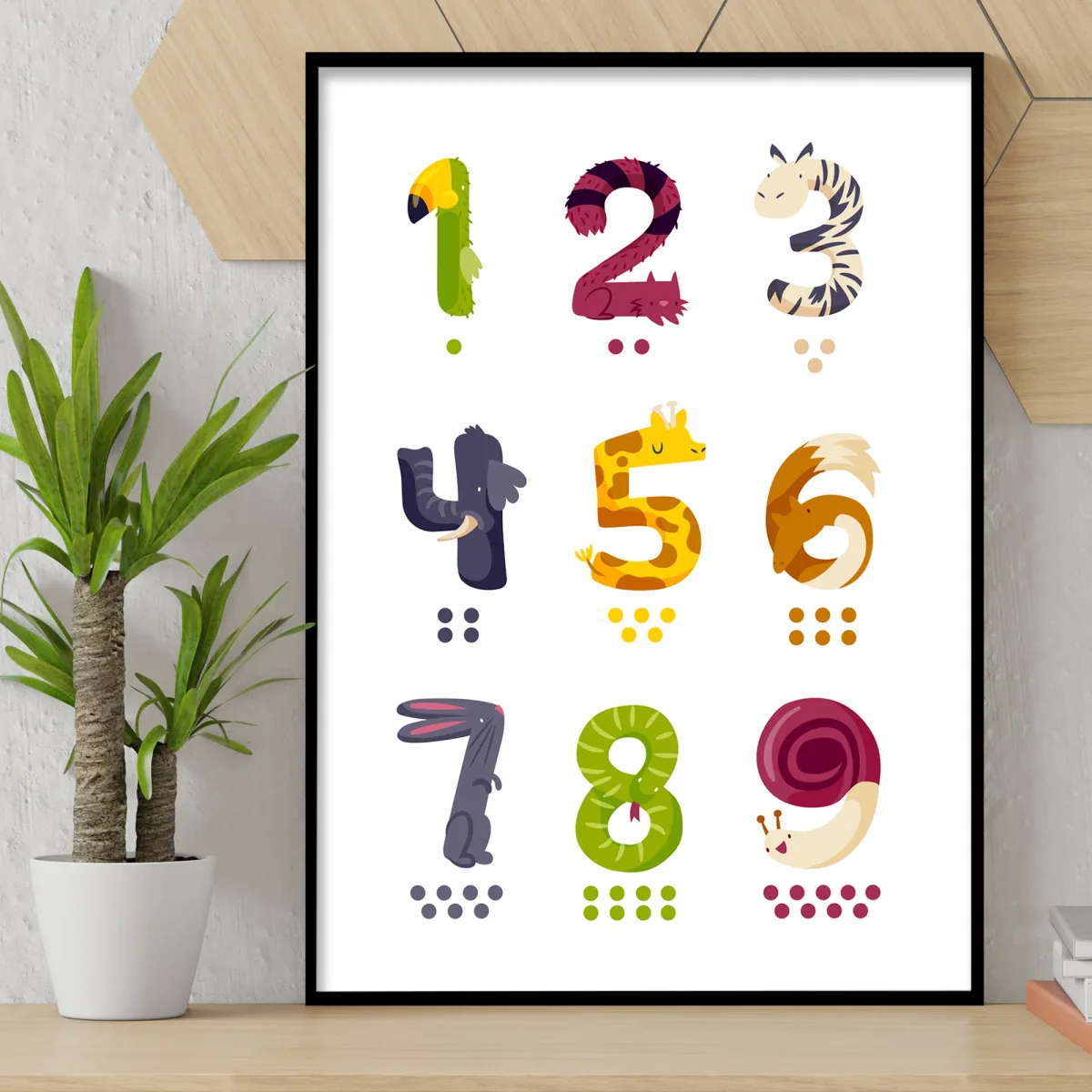 Affiche éducative chiffres de 1 à 9 - Accessoires pratiques maison pour un intérieur plus fonctionnel - papier peint chiffre accessoire maison intérieur