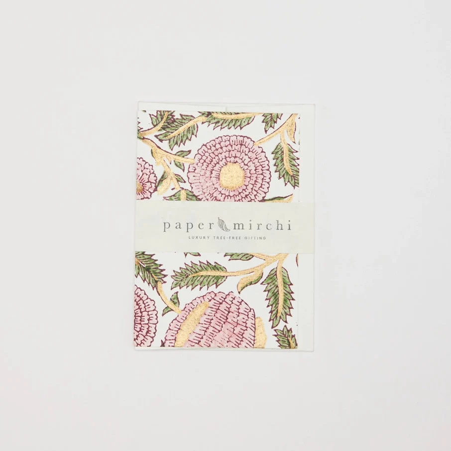 Carte Vœux Block Print Marigold Glitz Blush Papier Mirchi Organisation maison solutions rangement