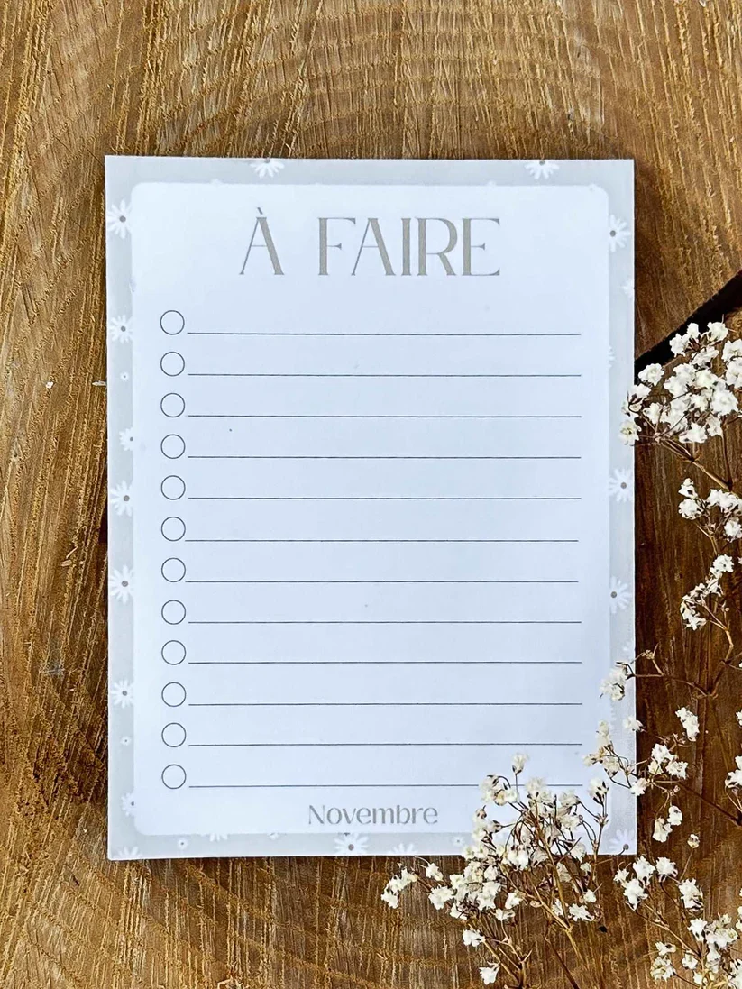 Bloc notes liste choses Fleurs Blanches Saldi Straordinari Offerte Speciali Disponibili Adesso