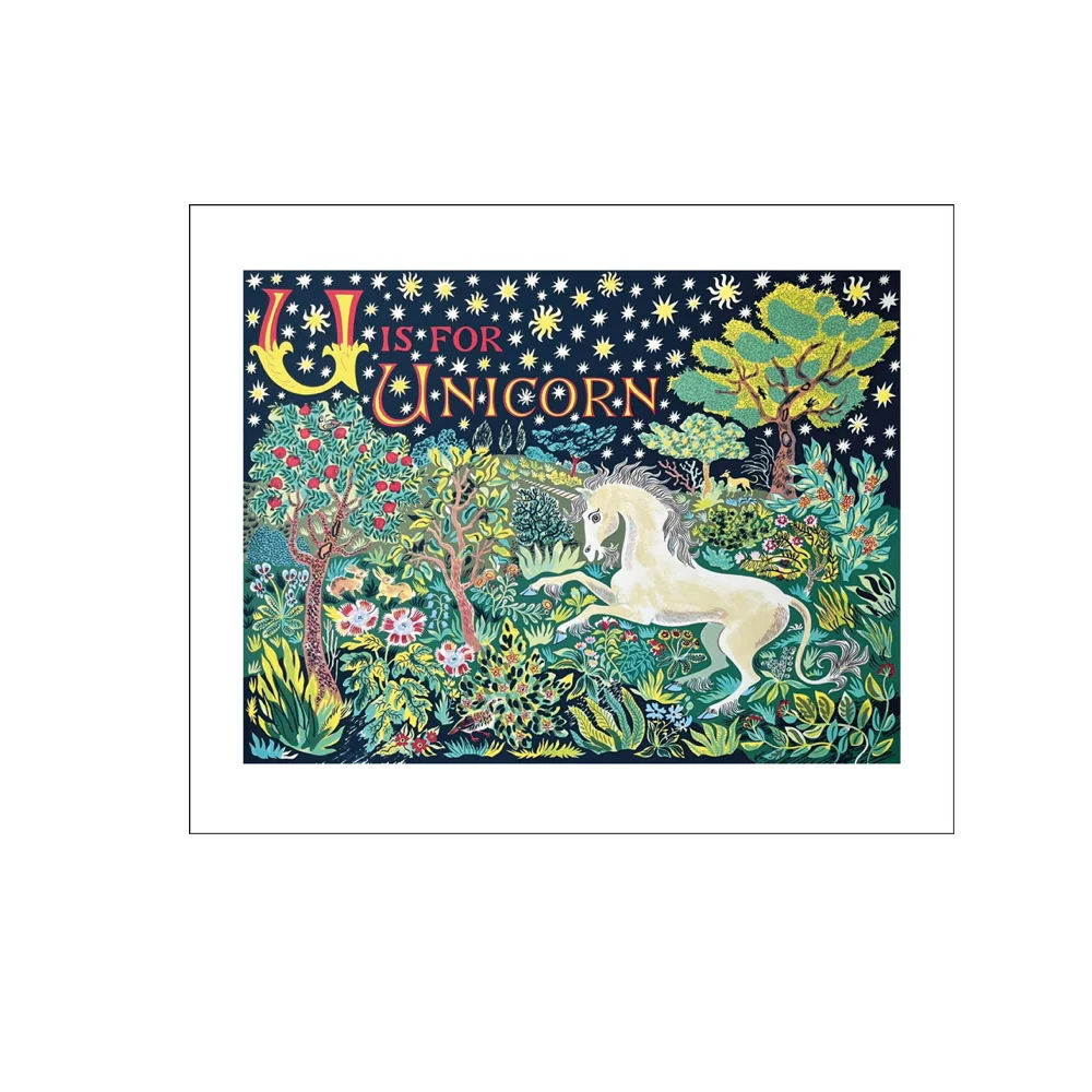 Carte voeux Alphabet Unicorn Organisation maison solutions rangement