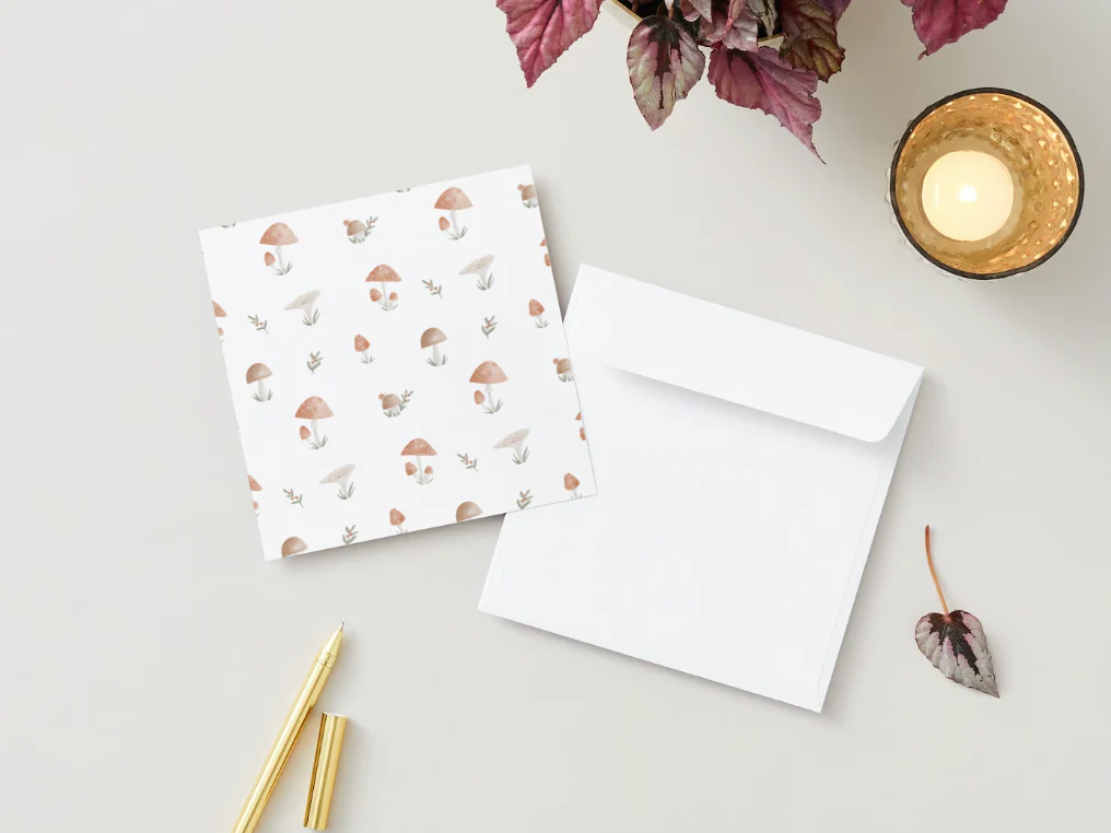 Carte de souhaits - Champignon - Veille sur toi - Boutique Maman & Bébé – Produits Essentiels au Quotidien Carte de souhaits bébé | Jubanou