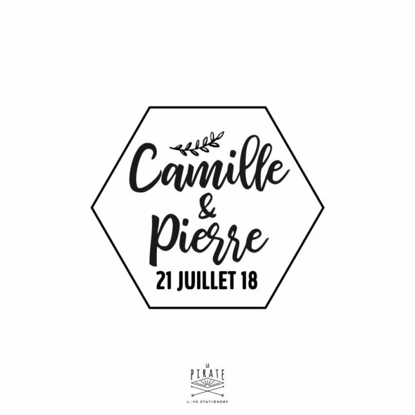 Tampon mariage hexagonal, mariage scandinave, vintage - Saldi Straordinari – Offerte Speciali Disponibili Adesso Le tampon sur mesure mariage Alexia & Damien ... thème rétro, vintage -  Faire-part personnalisés & gobelets – EFDC by So'scrap