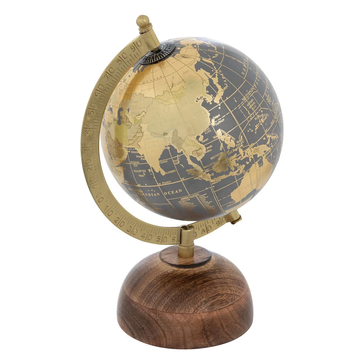 Globe terrestre à poser en manguier H24 - Édition Limitée – L’Art de TRIBECA la Table Française en Promotion !