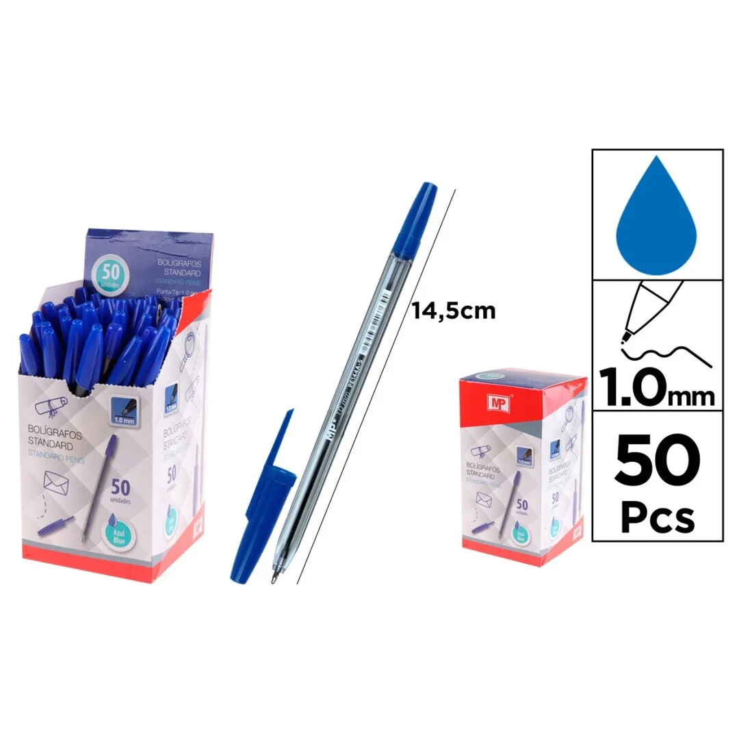 Paquet de stylo bleu avec point de 1.0MM – Madrid Papel - Organisation de la maison avec des solutions de rangement - {'count': 2, 'name': 'MARTINON'}