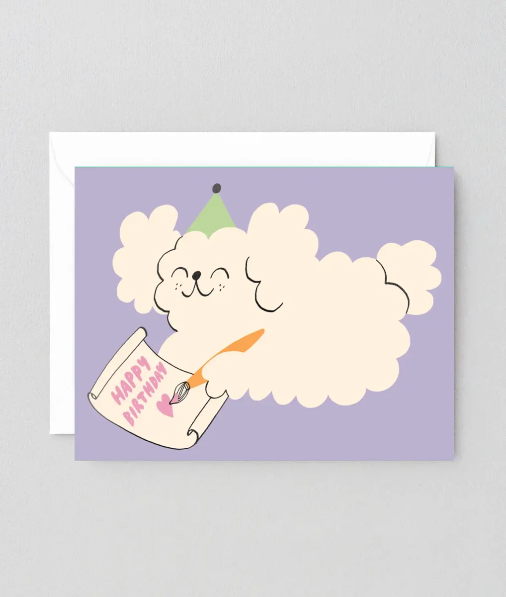 Carte Anniversaire – Chien Peintre - Organisation de la maison avec des solutions de Kit rangement