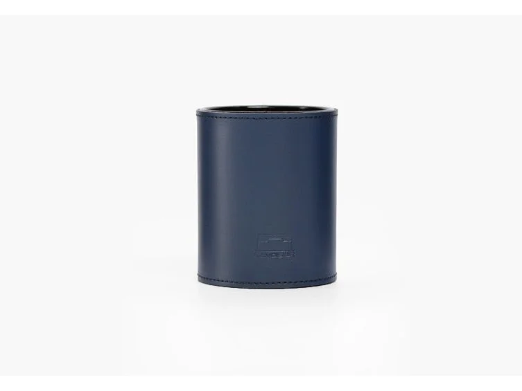 Pot à crayons en cuir bleu cobalt - Vins Rouges Harmonieux pour Chaque Occasion Pot à crayons en cuir rouge - accessoire de bureau made in France