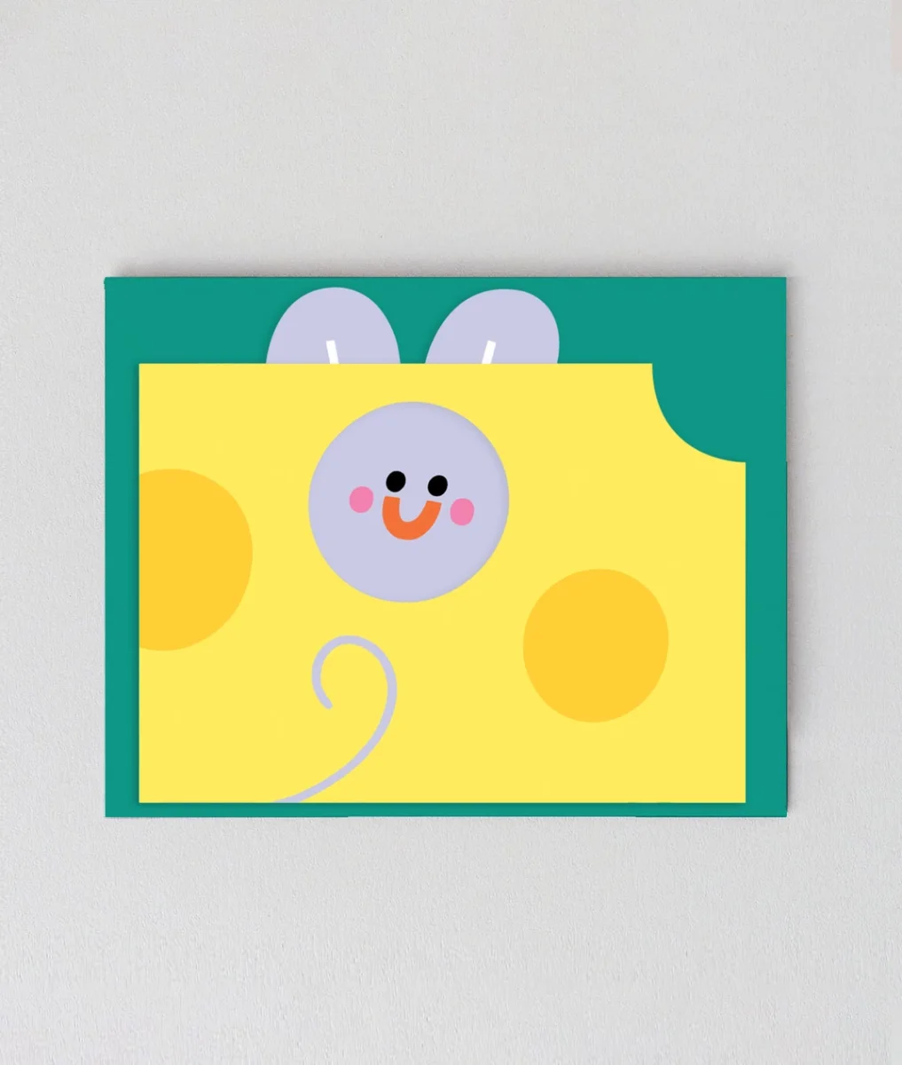 Carte Anniversaire – Mouse in Cheese - Organisation de la maison avec des solutions de clients rangement