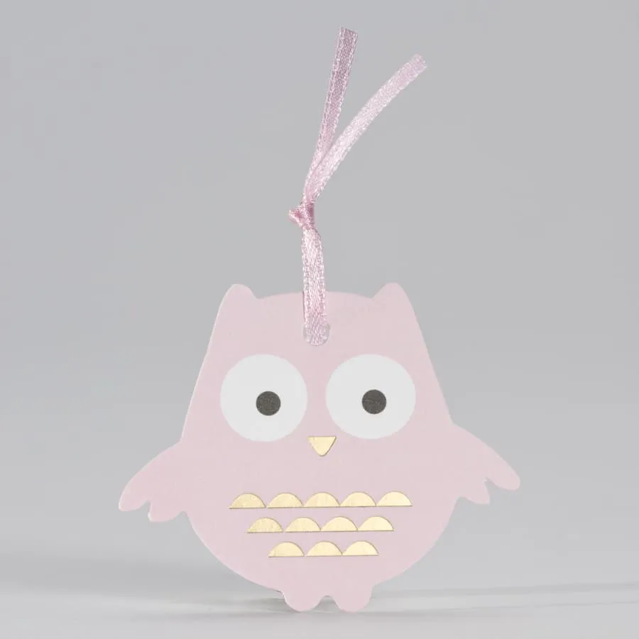 Étiquette à dragées Hibou rose et or – Lot de 4 - ​Boulangerie-Pâtisserie | Pain au Levain & Viennoiseries​ Etiquetage alimentaire et étiquette alimentaire EtiqShop - MC2 sarl
