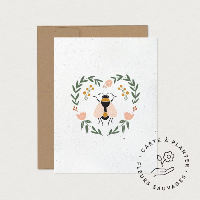 Mimosa Design - Carte de souhaits - Abeille (À planter)||Mimosa Design - Wish card - Bee (To Plant) - Boutique Bébé en Ligne : Soins, Jouets et Articles Maison Mimosa Design - Carte de souhaits - Petit paquet d'amour (À planter) – Le  Petit Cocon