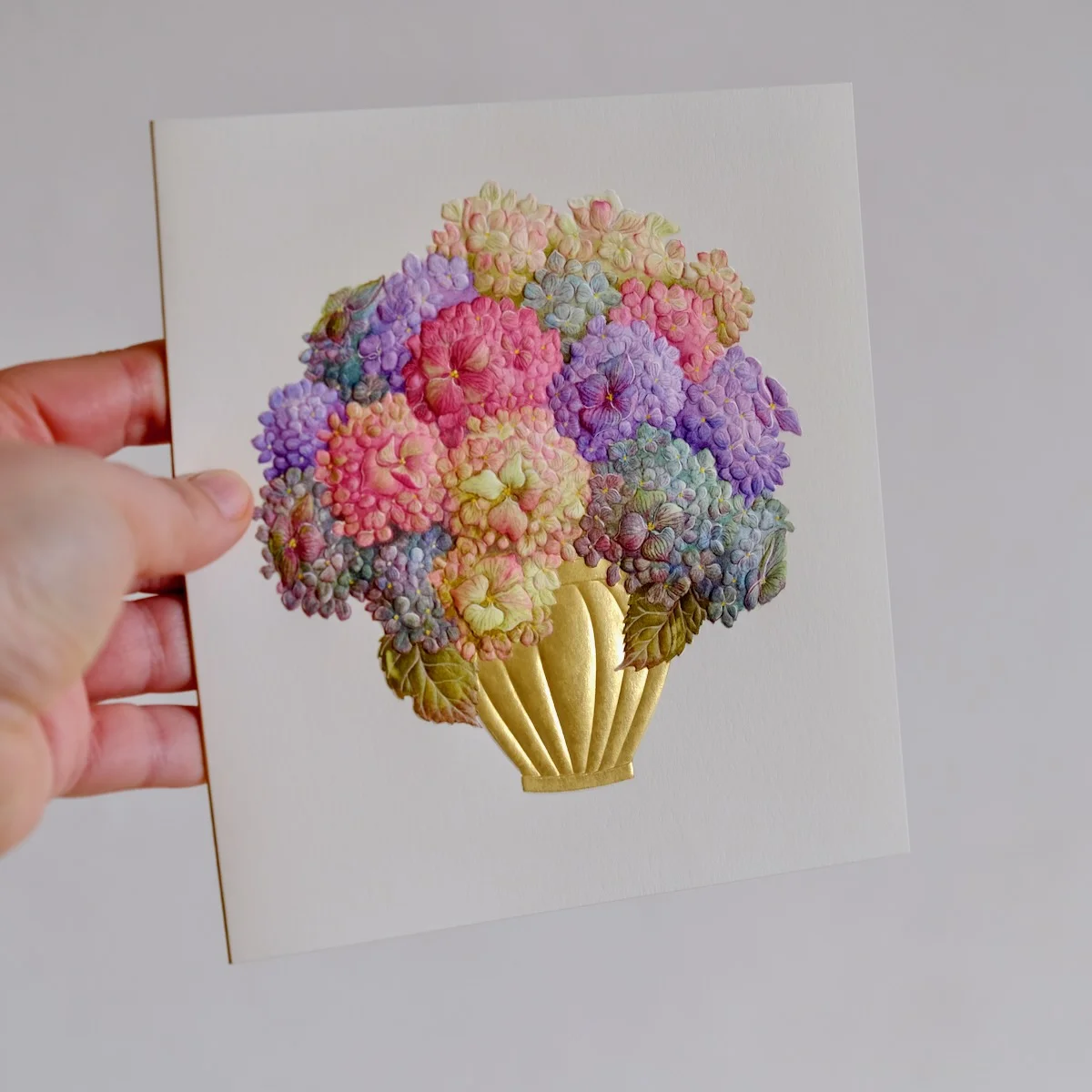 Carte Vase d’Hortensias - long Organisation de la maison avec des solutions de rangement