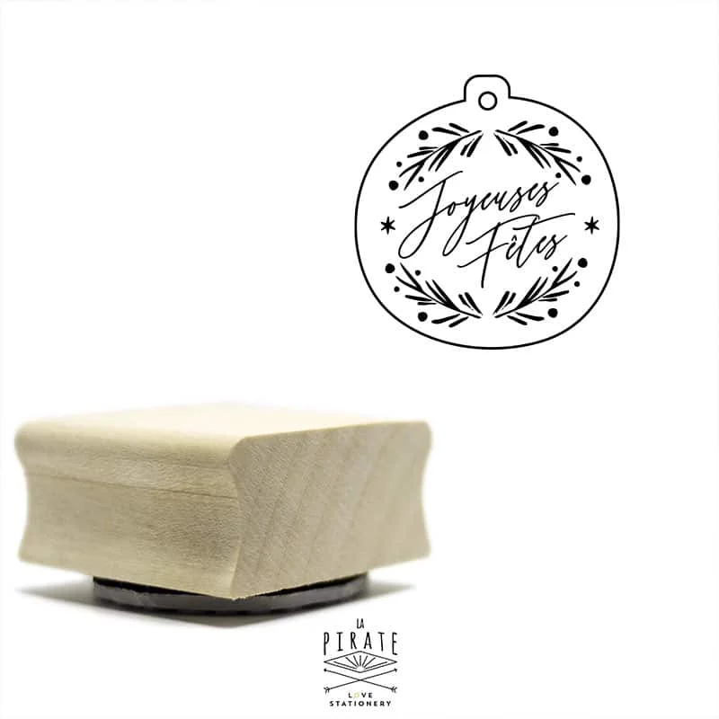 Tampon “Joyeuses Fêtes”, boule scène de Noël | Fêtes de fin d’année - Saldi Straordinari – Offerte Speciali Disponibili Adesso