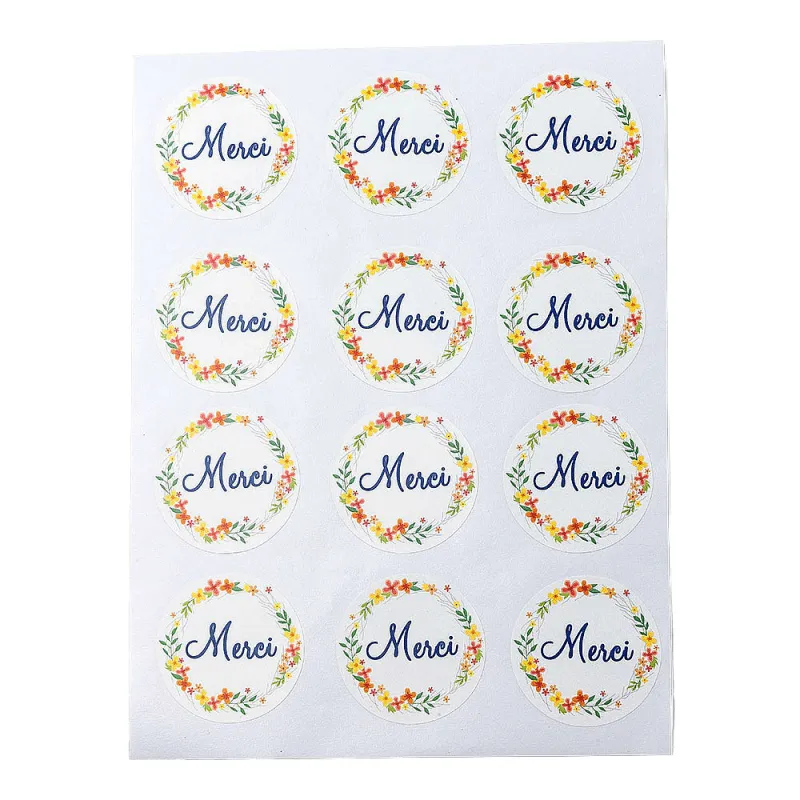 Stickers bucolique – Merci – Lot de 24 - ​Boulangerie-Pâtisserie | Pain au Levain & Viennoiseries​ tit