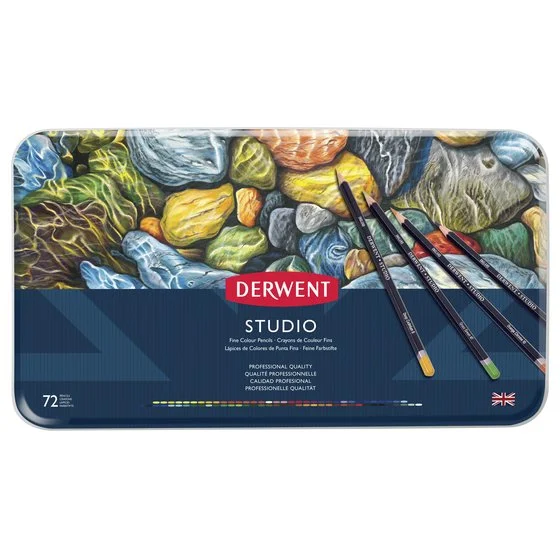 Crayons de couleur 72 Studio coffret métal Derwent - Éclairage de qualité avec frais de port offerts Crayons de couleur de qualité, Crayons de couleur Faber Castell