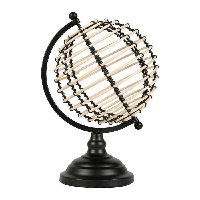 Globe métal rotin H30 Édition Limitée Art Table Française Promotion