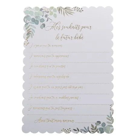 Carte de Voeux – Oh Baby – Feuillage vert et or – Lot de 10 - ​Boulangerie-Pâtisserie | Pain au Levain & Viennoiseries​ - {'count': 6, 'name': 'Pâtisserie'}