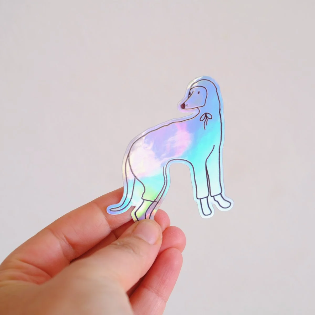 Sticker Holographique Lévrier en Ciré - Organisation de la maison avec des solutions de rangement Home organizer à Quincy-Sous-Sénart – Profitez !