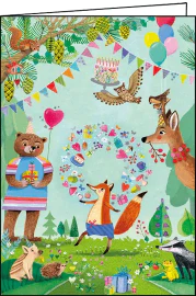 CARTE ANNIVERSAIRE ANIMAUX FORÊT Boutique Maman Bébé Produits Essentiels Quotidien
