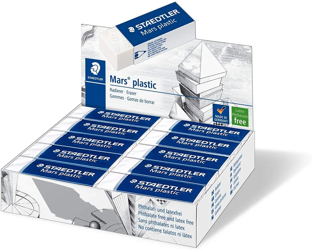 Gomme blanche boîte unités Staedtler Mars Plastic 50 Organisation maison solutions rangement