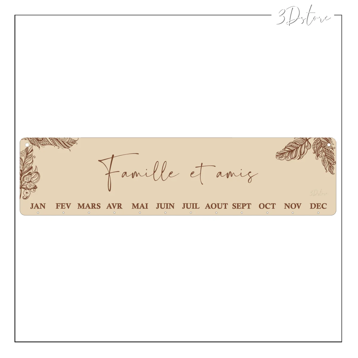Calendrier des anniversaires – Plumes – Personnalisable - Vins Rouges Harmonieux pour Chaque Occasion - {'count': 1, 'name': '25e'}
