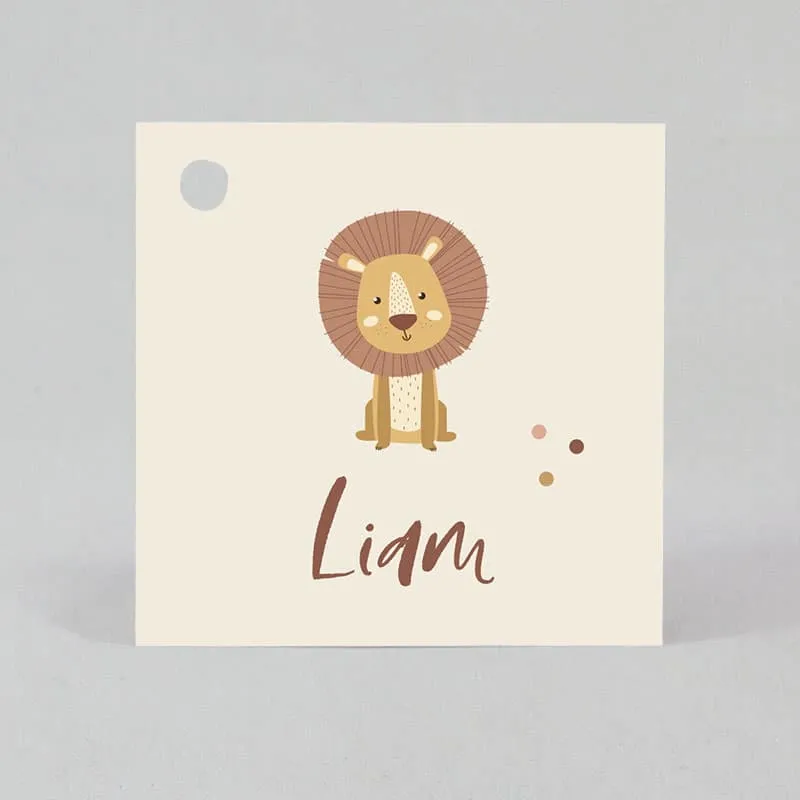 Étiquette dragées Carré Lion ​Boulangerie Pâtisserie Pain Levain Viennoiseries