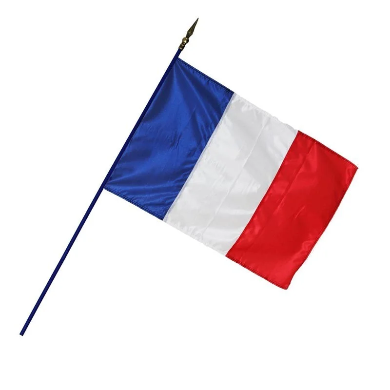 Drapeau Français cm Hampe bois cm Flamme plastique Bronze Organisation maison solutions rangement