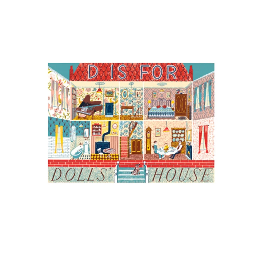 Carte voeux Alphabet Dolls House Organisation maison solutions rangement