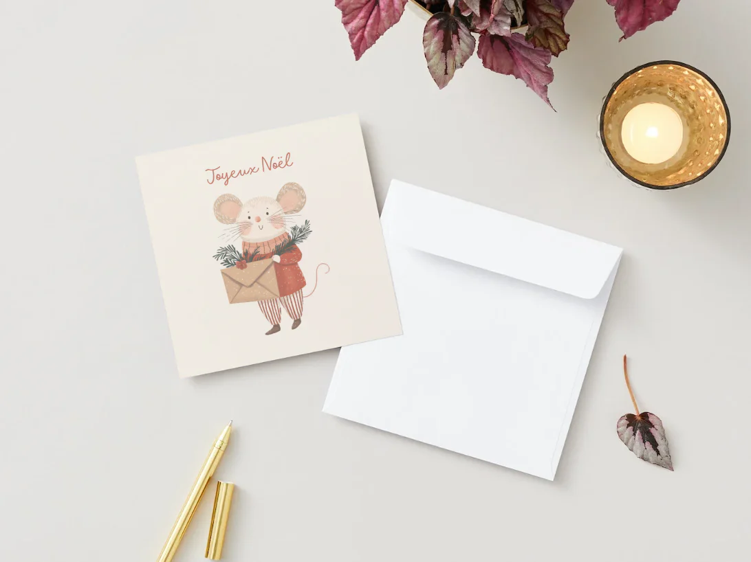 Carte de souhaits de Noël - Souris de Noël - Veille sur toi - Boutique Maman & Bébé – Produits Essentiels au Quotidien Cartes étapes bébé "Mes premières fois" | Avent Bébé – Petit coeur salé