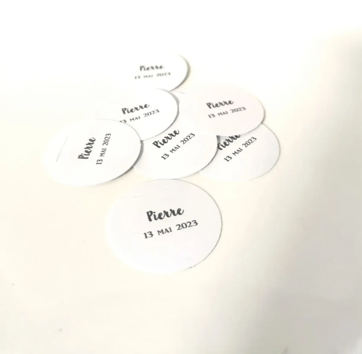 Étiquette Dragées Personnalisée Ronde blanc Lot ​Boulangerie Pâtisserie Pain Levain Viennoiseries