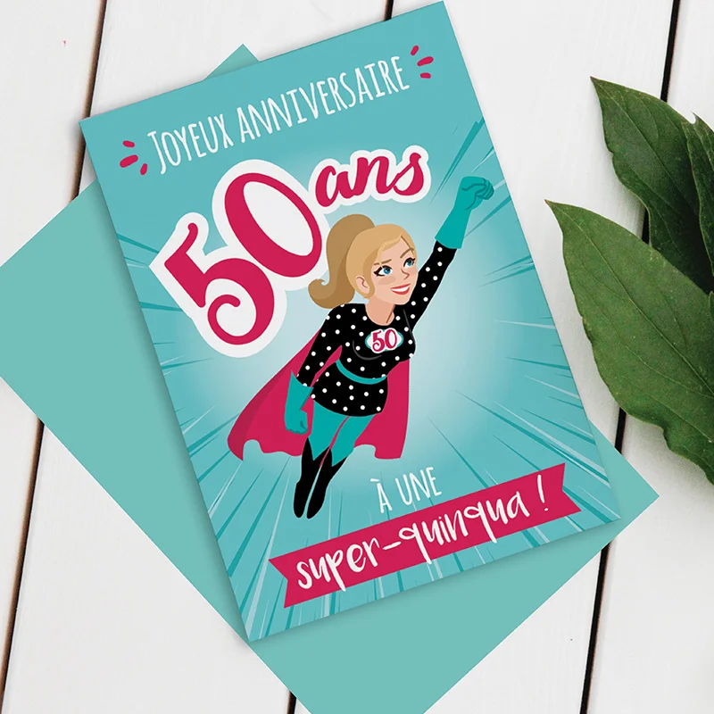 Carte Anniversaire 50 ans Super Quinqua Femme - Édition Limitée – L’Art de la Table Française en Promotion ! 20's – Boîte de 4 jeux de cartes Art Déco Édition Limitée - ▷ Virtual Magie