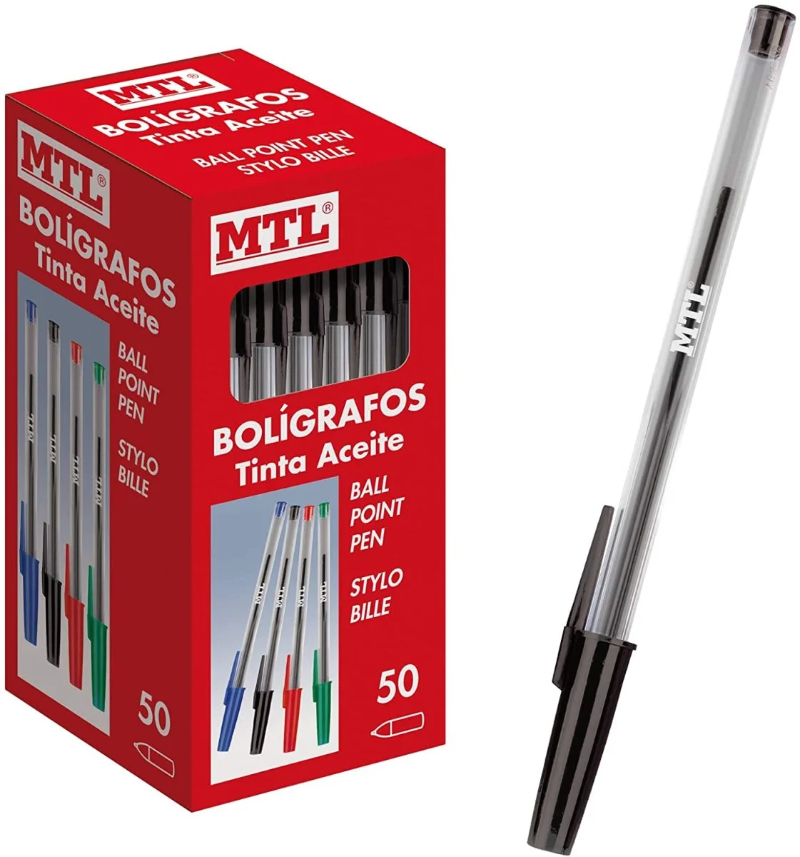 Paquet de 50 stylo à bille Noir – MTL - Organisation de la maison avec des solutions de rangement - {'count': 2, 'name': 'Cuisine'}