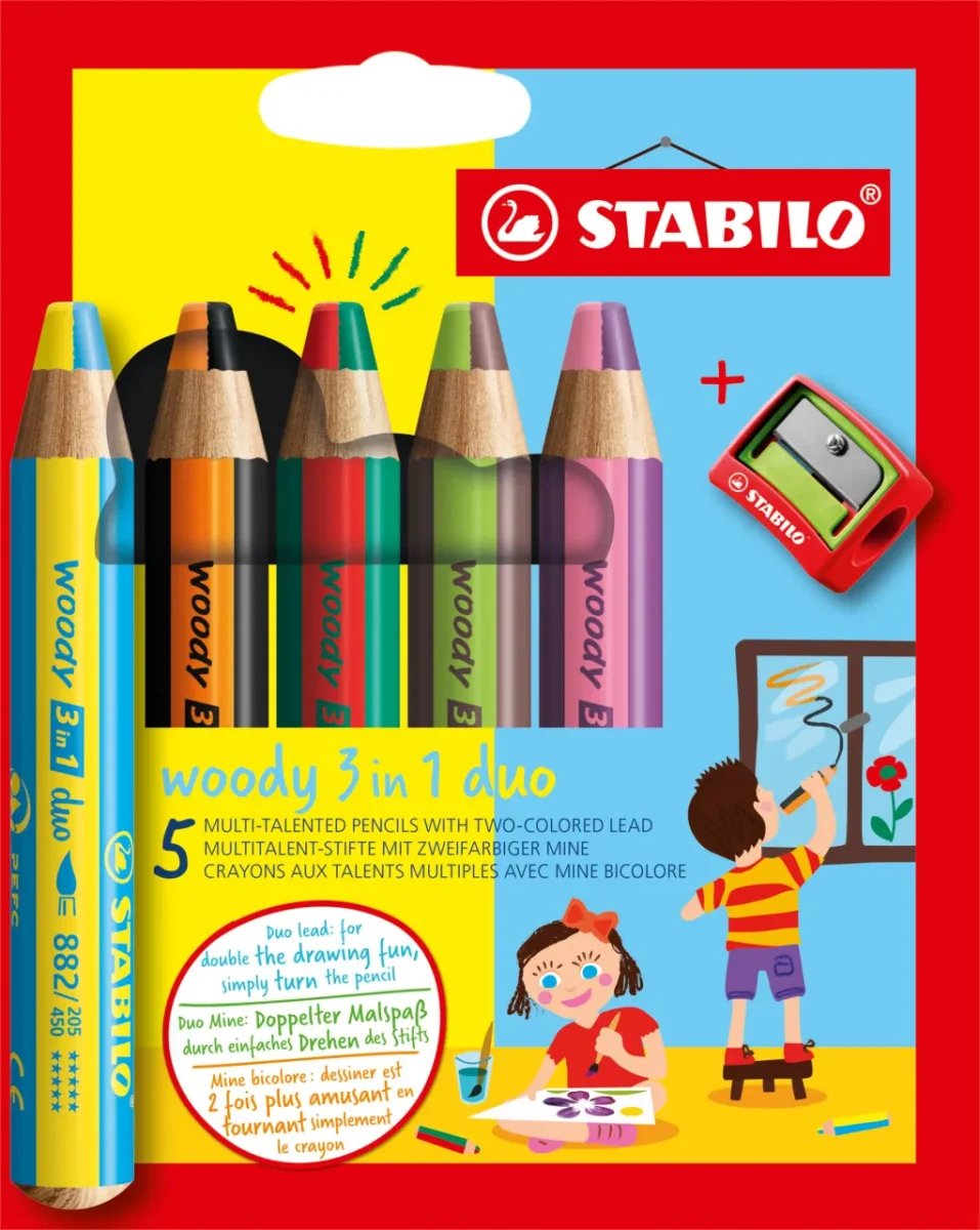 Stabilo - Crayons Multi-Surfaces in - Duo||Stabilo - Woody 3-in-1 Pencils - Duo - Boutique Bébé en Ligne : Soins, Jouets et Articles Maison