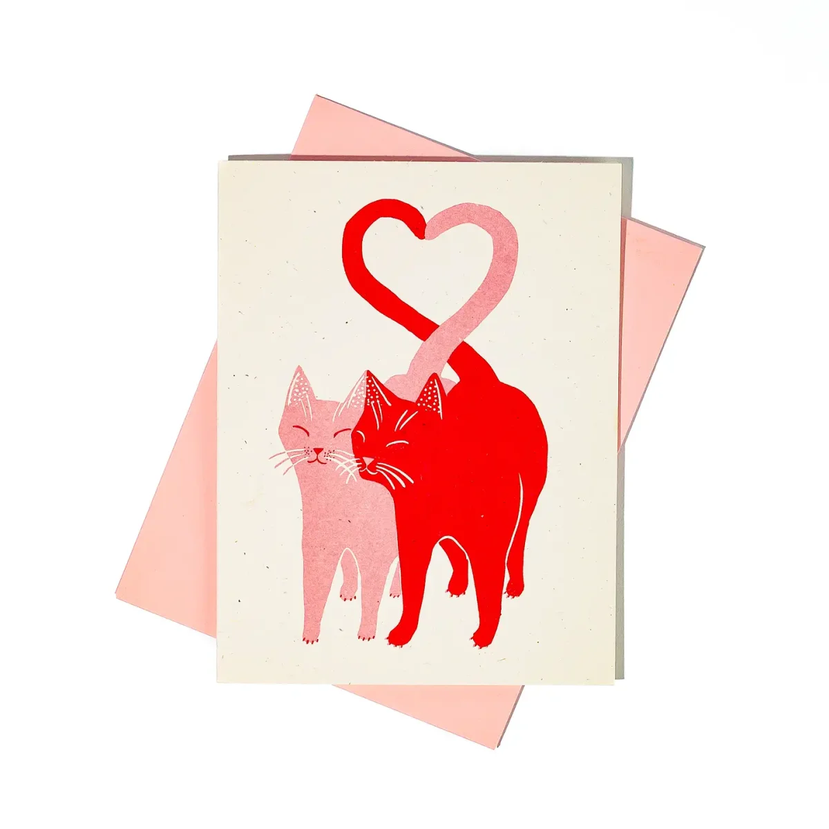 Carte Voeux Red Love bio Cats - Organisation de la maison avec des solutions de rangement
