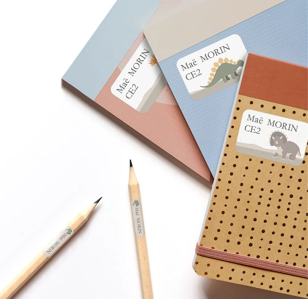 Étiquettes prénom pour l’école – Thème dinosaures 🦖 - Boutique Bébé en Ligne : Soins, Jouets et Articles Maison conception d'étiquettes d'école 6164695 Art vectoriel chez Vecteezy