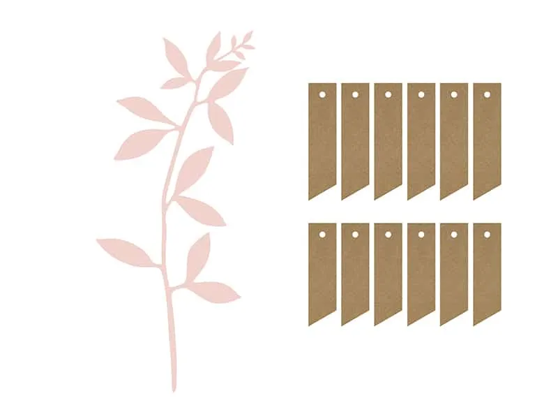 Double étiquettes + branches de étiquettes feuilles rose poudré – lot de 6 - ​Boulangerie-Pâtisserie | Pain au Levain & Viennoiseries