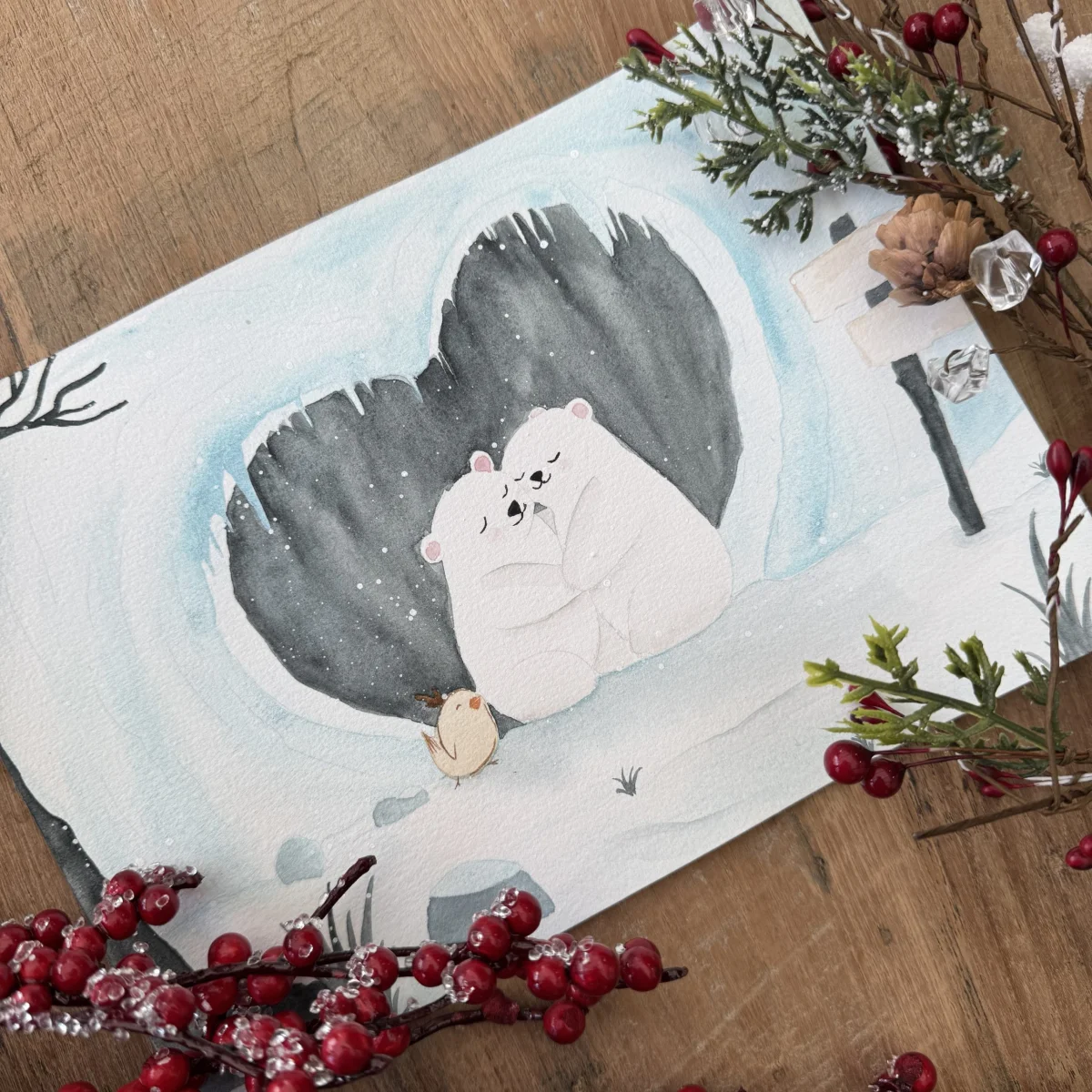 Carte tanière ours amoureux Papier COTON 10x15 Saldi Straordinari Offerte Speciali Disponibili Adesso