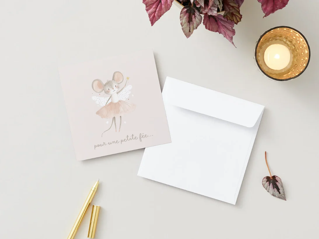Carte Fée de souhaits - Petite fée - Veille sur toi - Boutique Maman & Bébé – Produits Essentiels au Quotidien