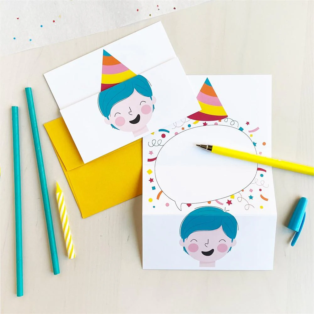 Petit Happy Carte Souhait Cyan Garçon)||Petit Happy Wish Card Unfold Cyan Boys Boutique Bébé Ligne Soins Jouets Articles Maison