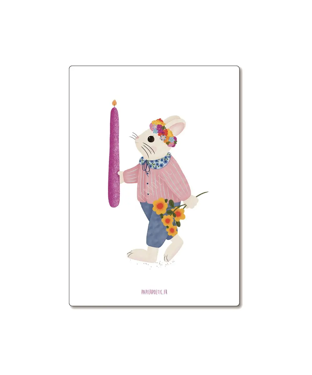 Carte Postale "Lapin de fête" | Papier Poetic - Univers maison et accessoires utiles pour une vie simplifiée - joyeux anniversaire lapin carte lapin fête papier maison vie