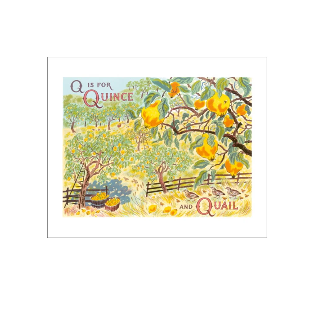 Carte de voeux Alphabet Q is for Quince & Quail - Organisation de la maison avec des Références solutions de rangement