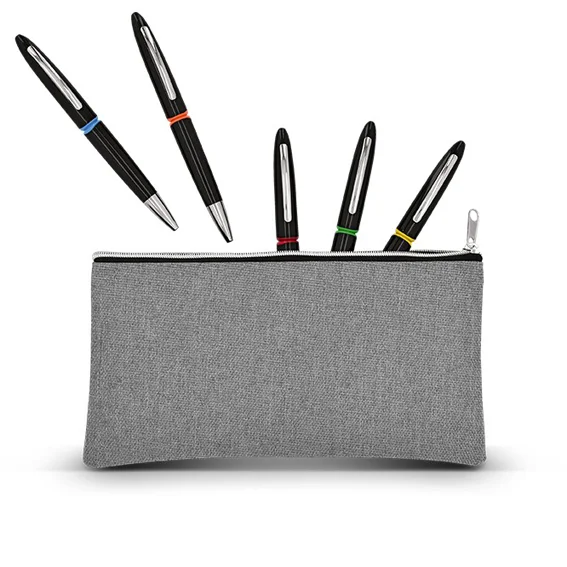 Trousse de bureau ou d’écolier en polyester et lin - Vins Rouges Harmonieux pour Chaque Occasion - {'count': 1, 'name': 'bicolore'}