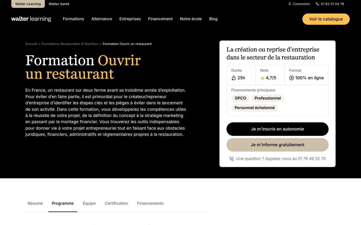 Formation restaurant Learning ​Drones Professionnels Grand Public Boutique Française