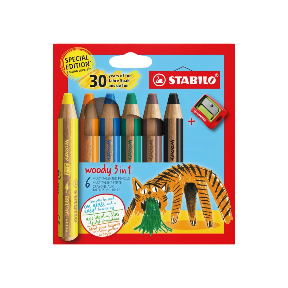 Stabilo -Crayon Polyvalent Woody 3 en 1 - Tigre || Stabilo - Multi-Talented Pencil Woody 3 in 1 - Tiger - Boutique Bébé en Ligne rentreescolaire : Soins, Jouets et Articles Maison