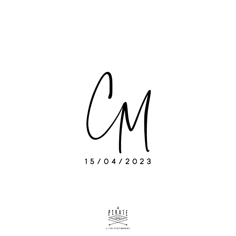 Tampon mariage initiales calligraphiées, minimaliste | Collection Part Havana - Saldi Straordinari – Offerte Speciali Disponibili Adesso