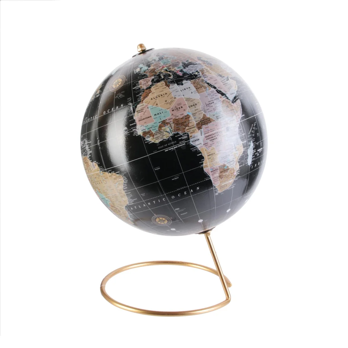 Globe en métal doré et noir H30 - Édition Limitée Handmade – L’Art de la Table Française en Promotion !