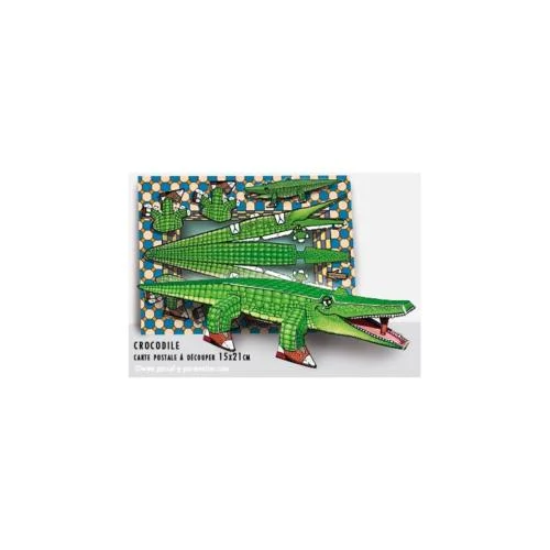 Carte postale à découper Crocodile Trois-Rivières - Vins Rouges Harmonieux pour Chaque Occasion
