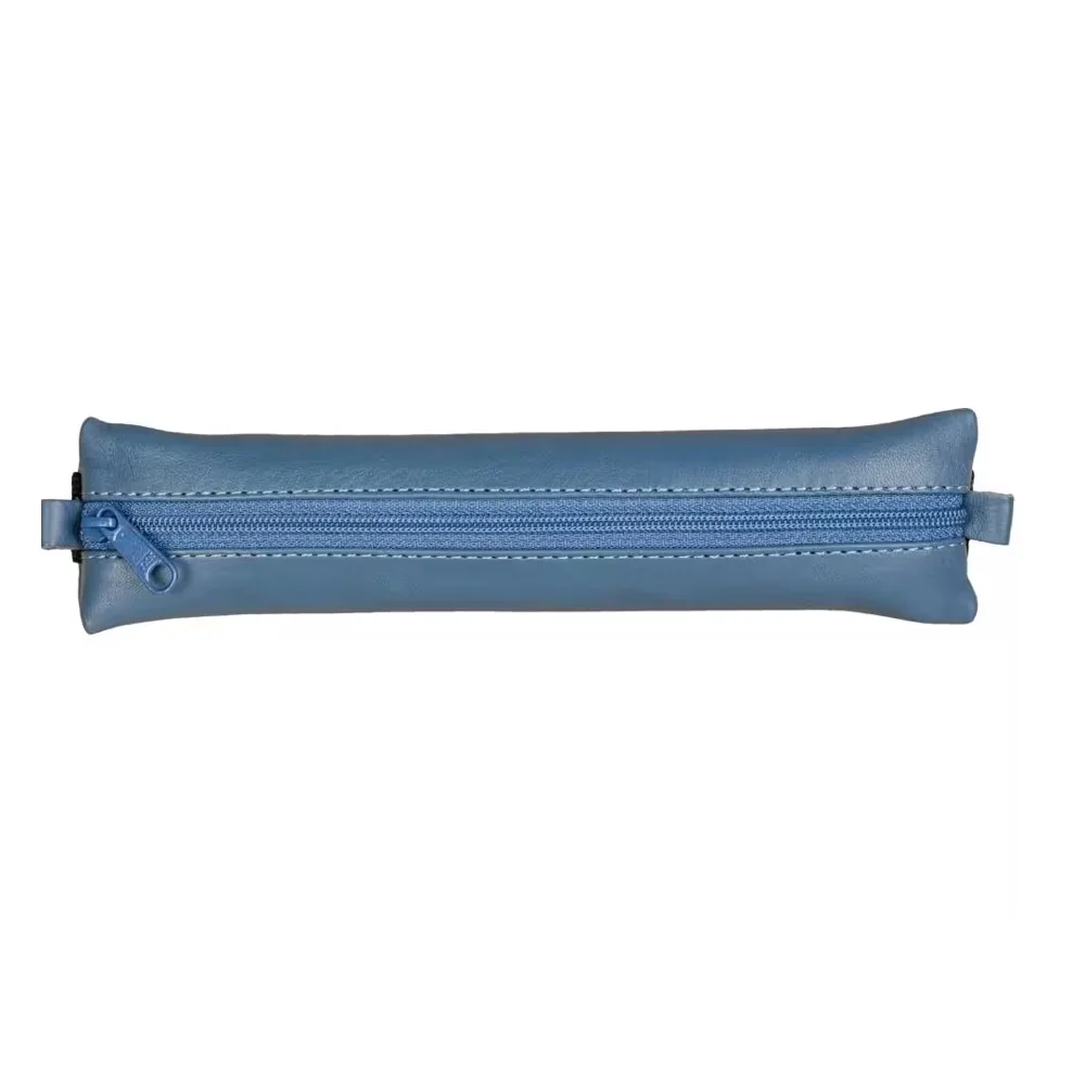 Trousse Plate à Elastique Cuir Bleu - Organisation de la maison avec des solutions de rangement - Trousse toilette
